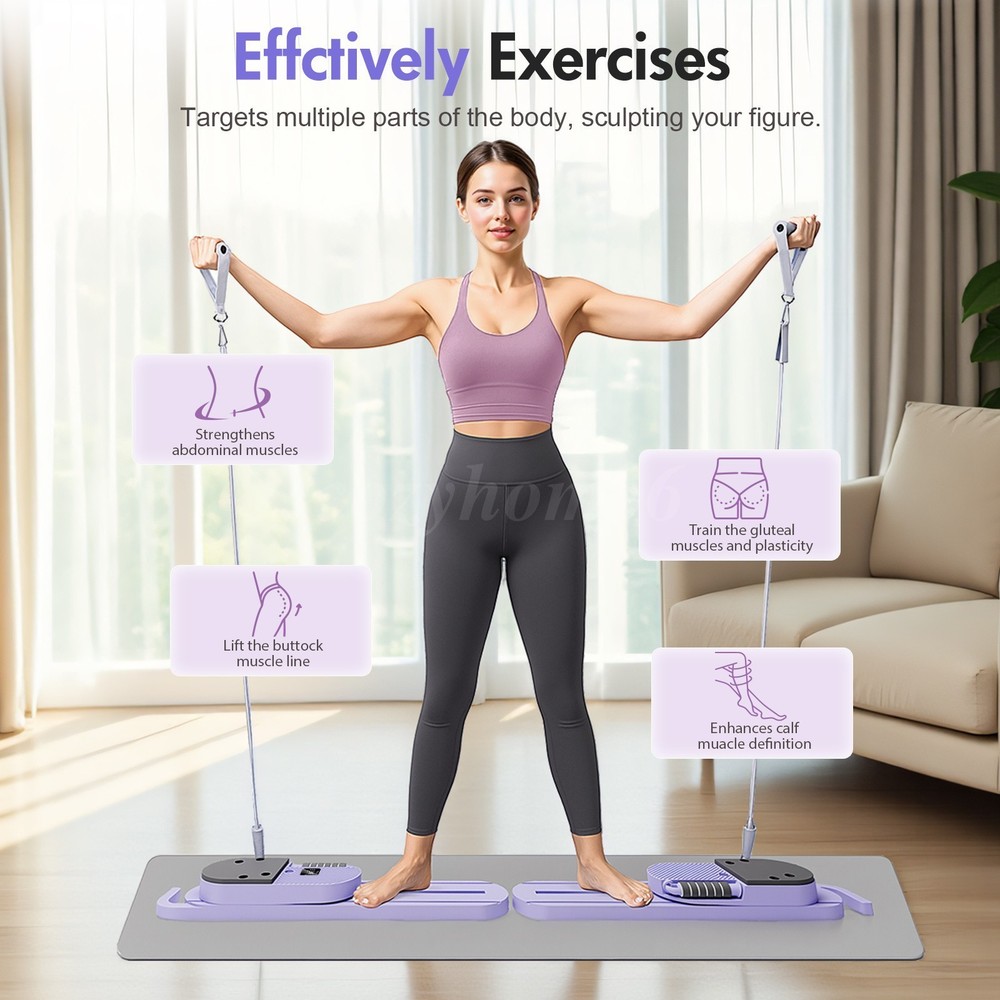 Adjustable Split Ab Board Pilates Core Workout Machine w/ LCD Counter