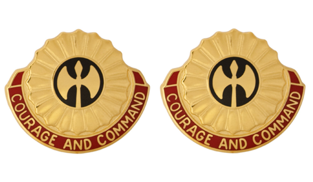 212nd Fires Brigade Unit Crest DUI - 1 Pair - COURAGE AND COMMAND