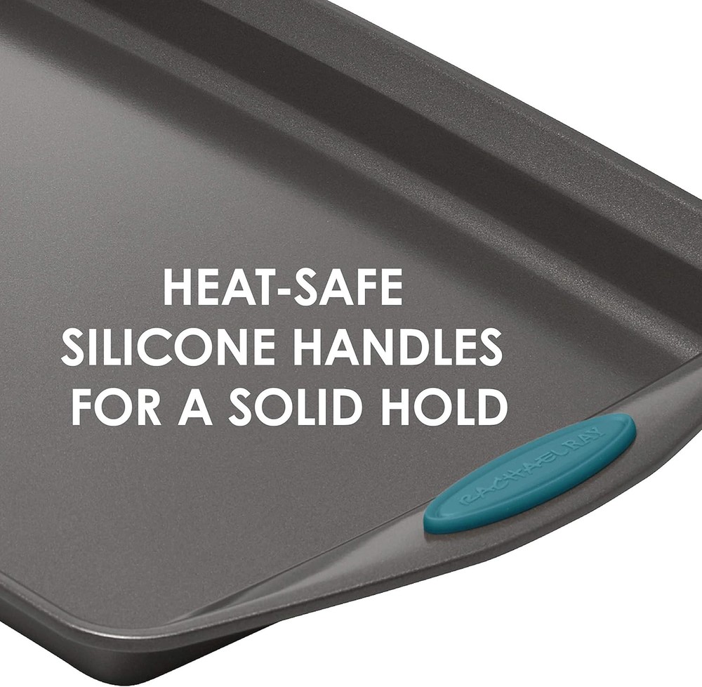 Nonstick Bakeware Set with Handles, Nonstick Bread Pan - 5 Piece Set, Gray