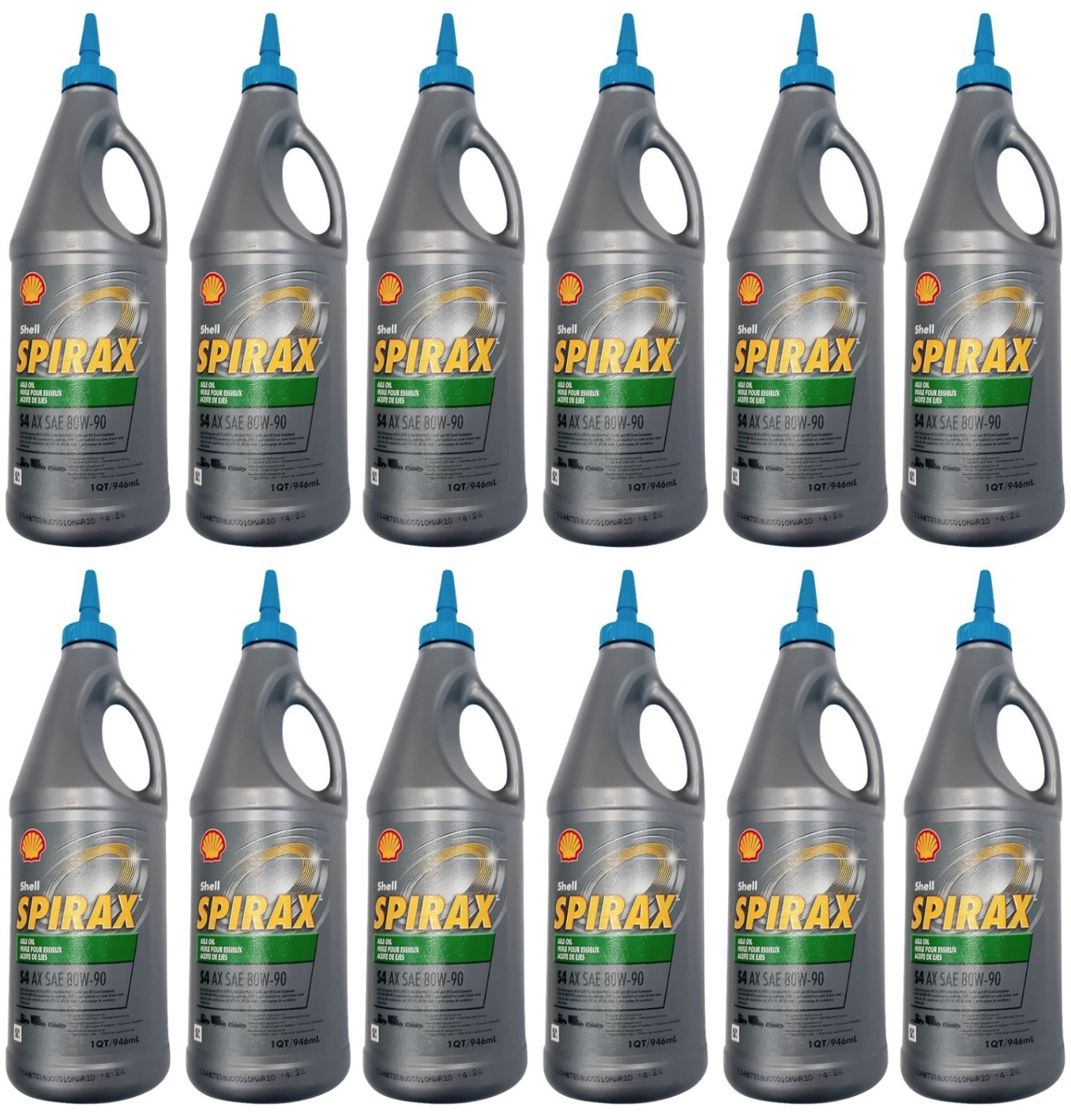 Shell Spirax S4 AX 80W-90 Heavy Duty Gear Oil, Case of 12 - 1 Quart Bottles