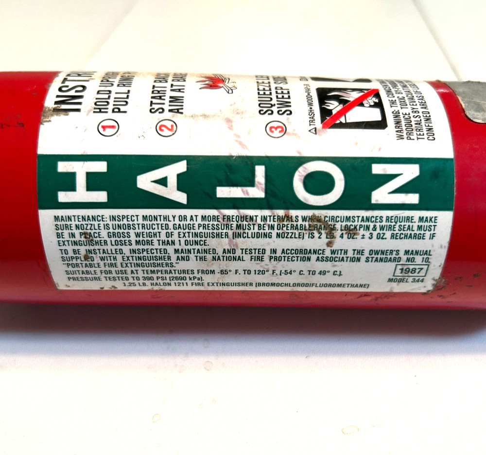 EMPTY 1987 AMEREX MODEL 344 FIRE EXTINGUISHER 1.25 LB RECHARGEABLE