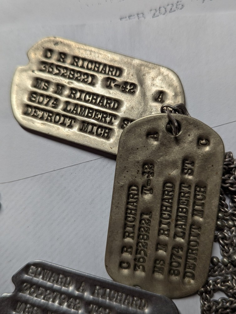 WW2 US Army / USN Dog Tag Pairs to Same Man - Andrew Norman Richard & Brothers?