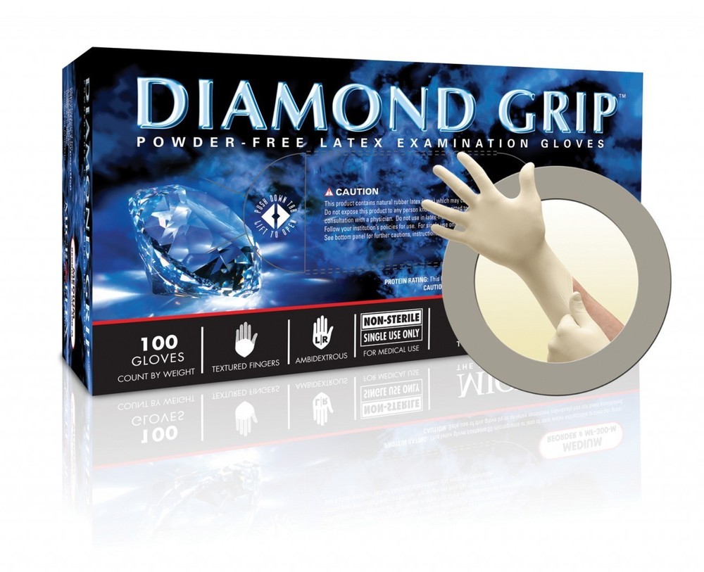 Microflex MF300 MEDIUM Diamond Grip Latex Gloves