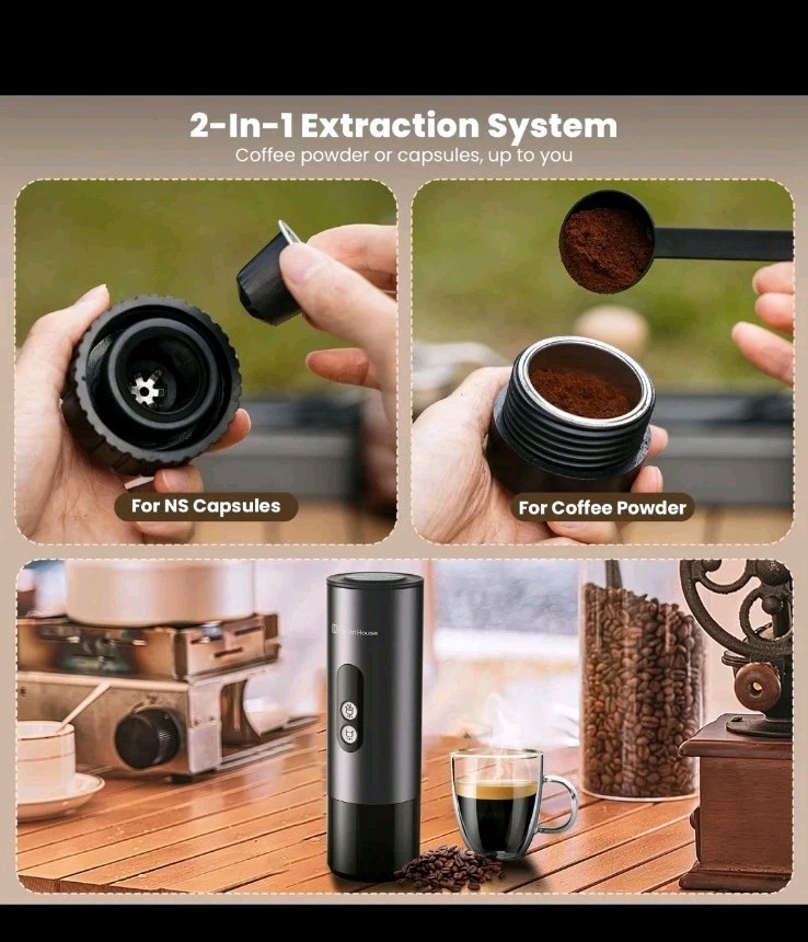 Portable Espresso Machine, Mini Espresso Maker, Self Heating Coffee Maker Compa