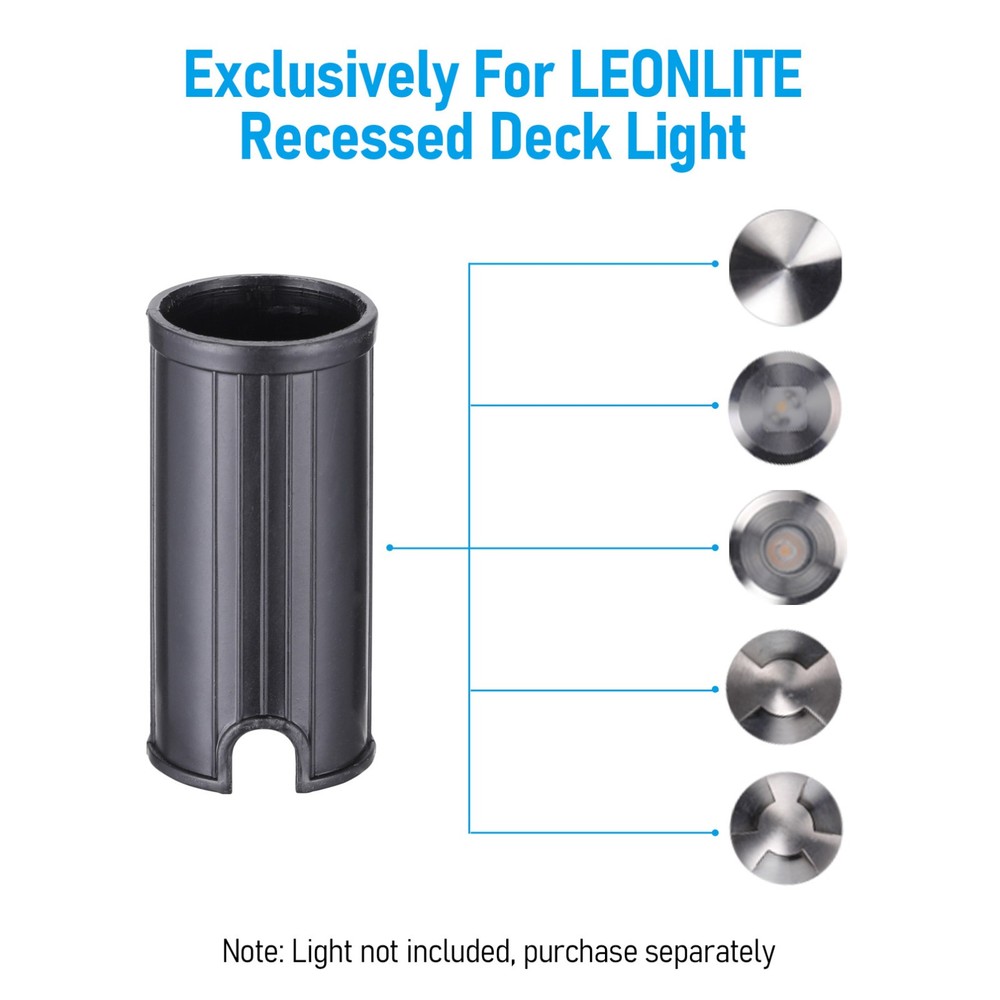 12 Pack Embedded Sleeve for Recessed LED Deck Light, ABS Protective Shell