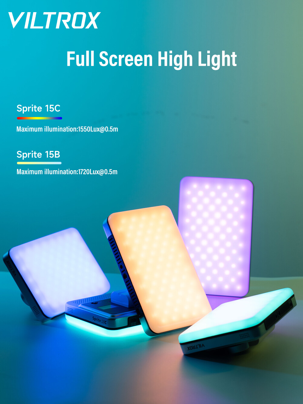 VILTROX Sprite 15B 15C RGB LED Video Panel Light On Camera LED Photography Light