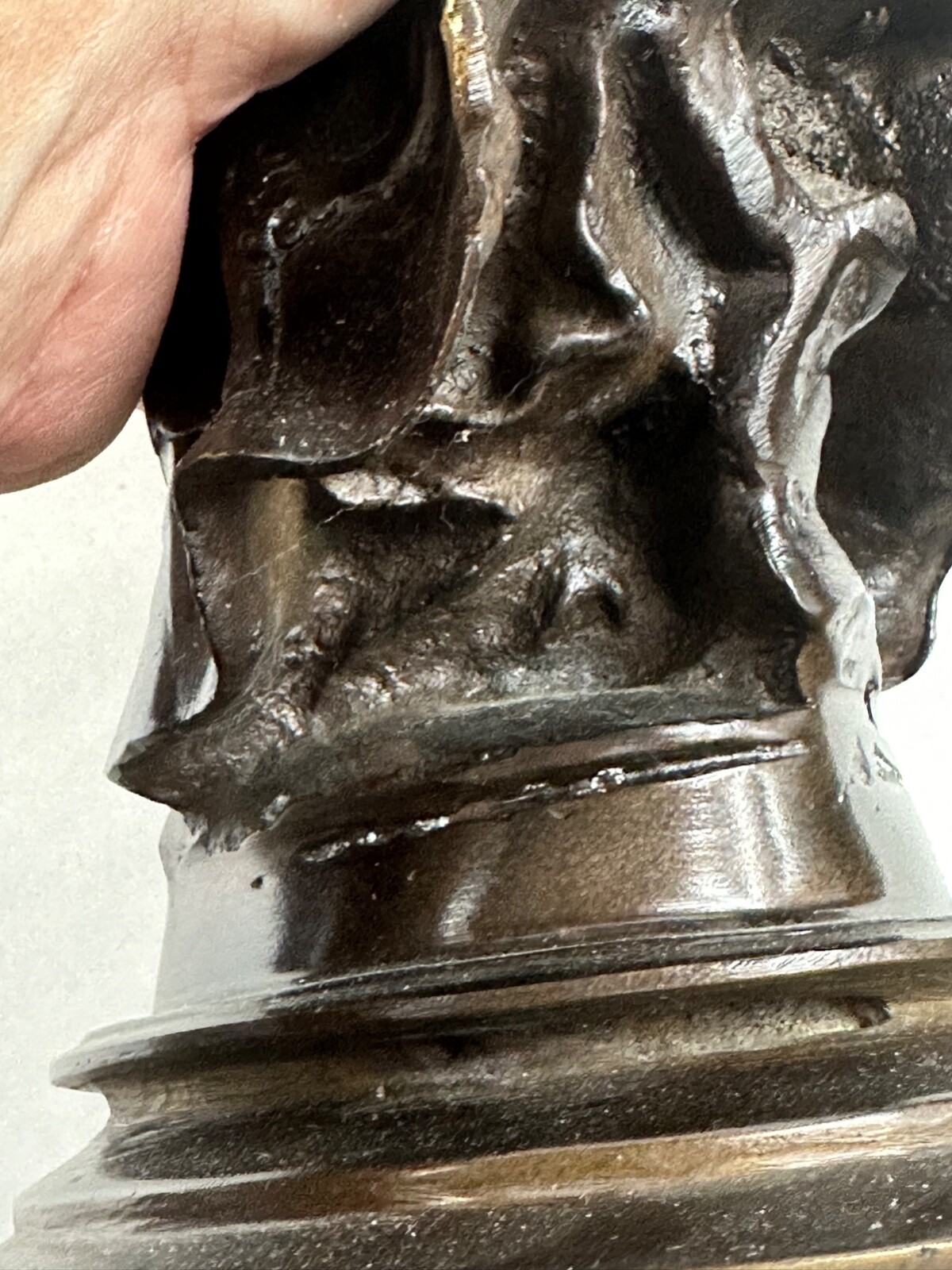 Vintage Victorian Lady Bronze Brass Statue Sculpture Holding Fan 13" High