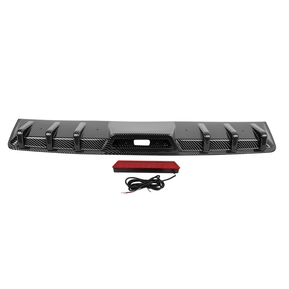 For Dodge Durango 2011-2025 Carbon Rear Bumper Diffuser w/ LED Tail Brake Light