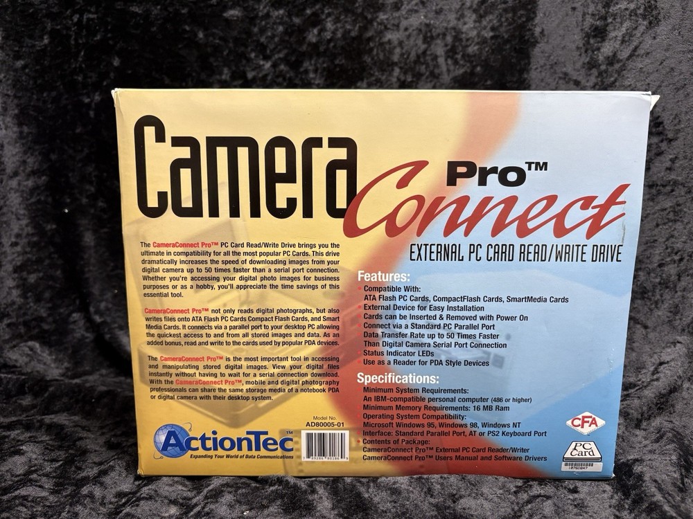 ActionTec CameraConnect Pro External PC Card Read and Write Drive