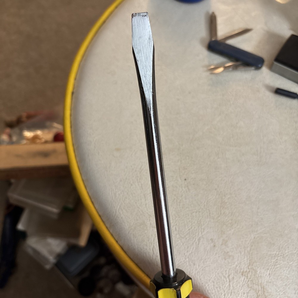 Yellow And Black Handled Flathead Screwdriver 9.5”