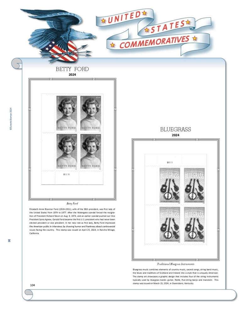 2024 U.S. Commemorative Plate Block Supplement (White Ace Alternative)