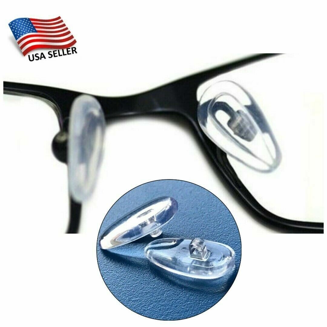 USA Seller Oval Shape Screw On Soft Silicone Nose Pads For Eyeglasses/Sunglasses