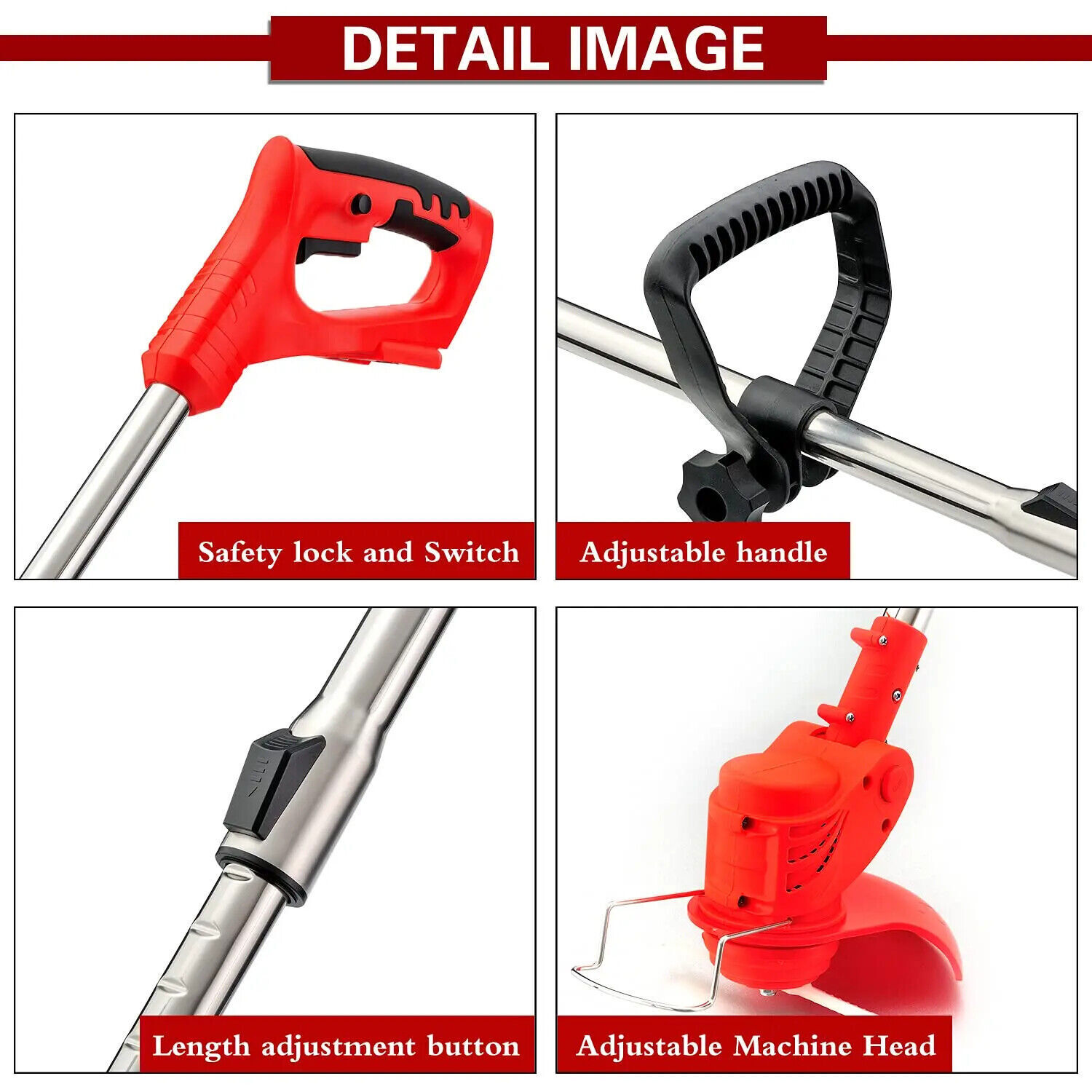 Electric Cordless Grass String Trimmer Lawn Edger Weed Wacker Cutter + 2 Battery