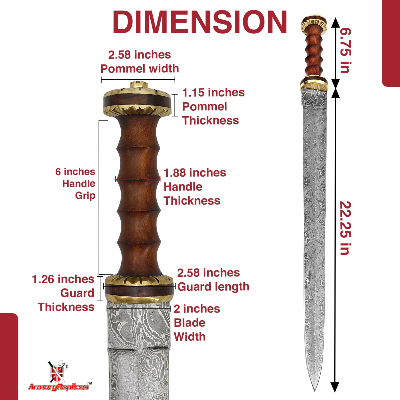 Damascus Roman Gladius Sword Hand Forged Steel Legion Replica Firestorm w/Sheath