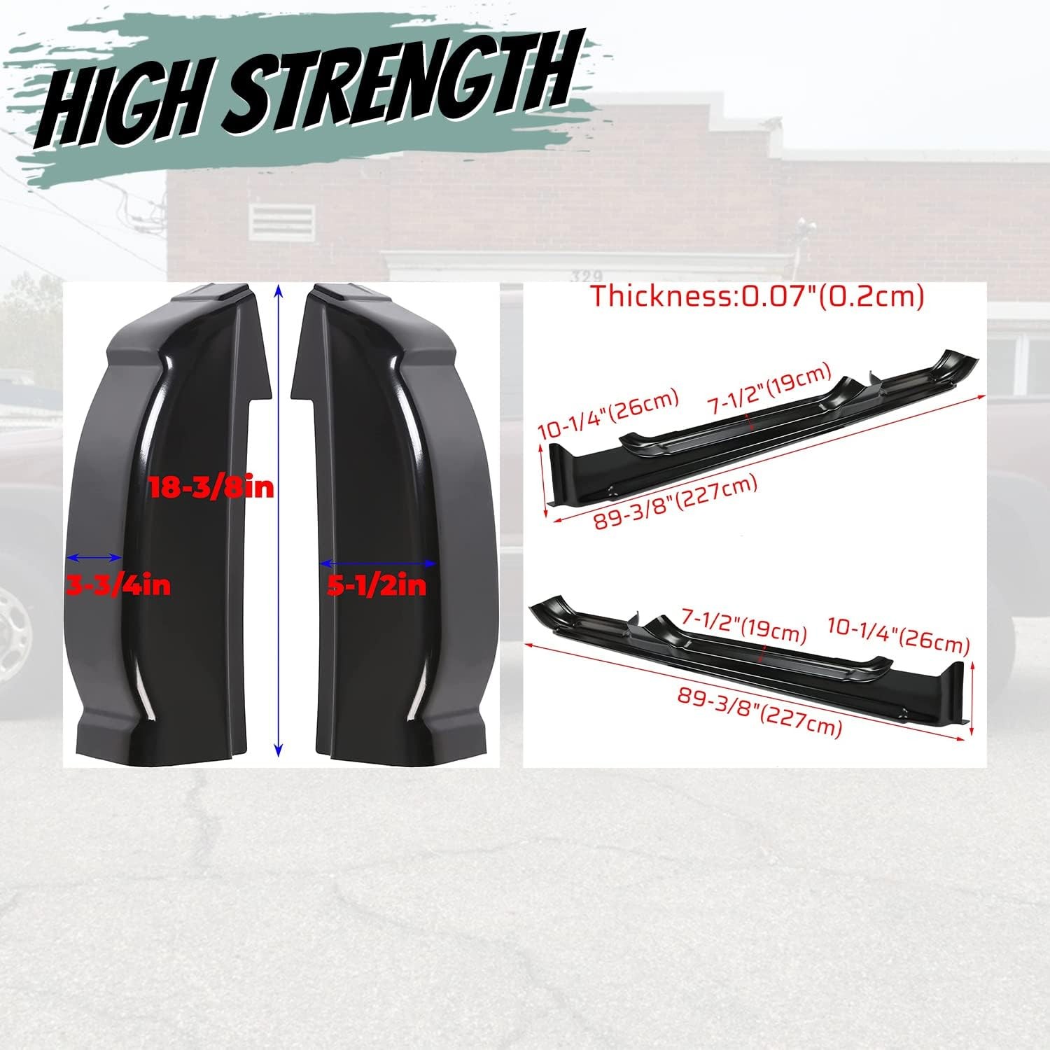 Outer Rocker Panels & Cab Corners Compatible with 1999-2007 Chevy GMC Silverado