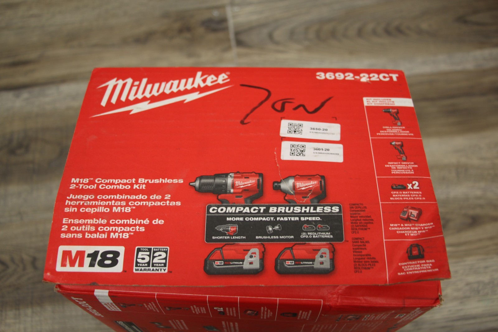 Milwaukee 3692-22CT M18 18V Compact Brushless 2 Tool Drill/Driver Combo Kit
