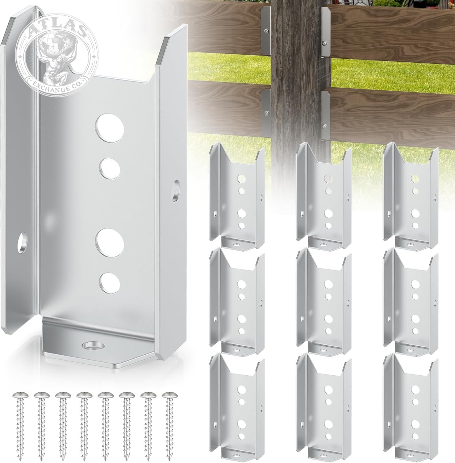 2X4 Fence Brackets for Wood,Fence Post Bracket,2X4 Brackets for Fence Rail,Deck