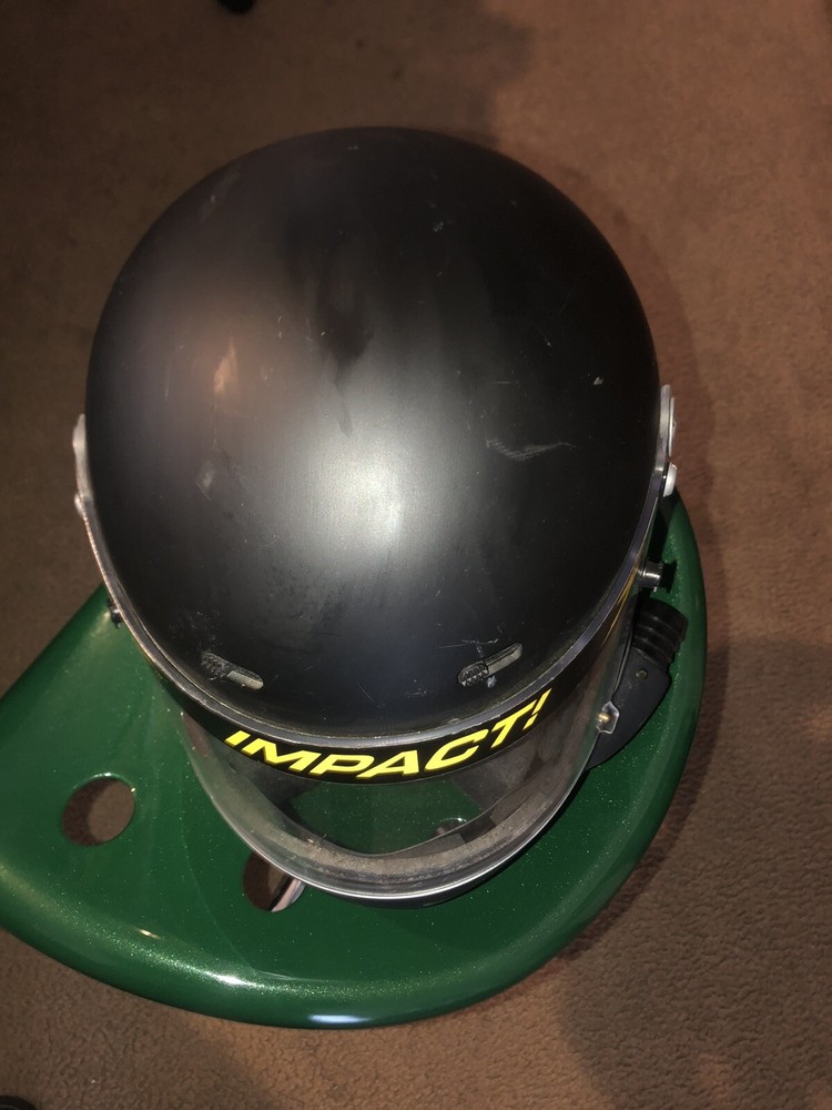 Impact Champ Racing Black Helmet, Medium Size Used.