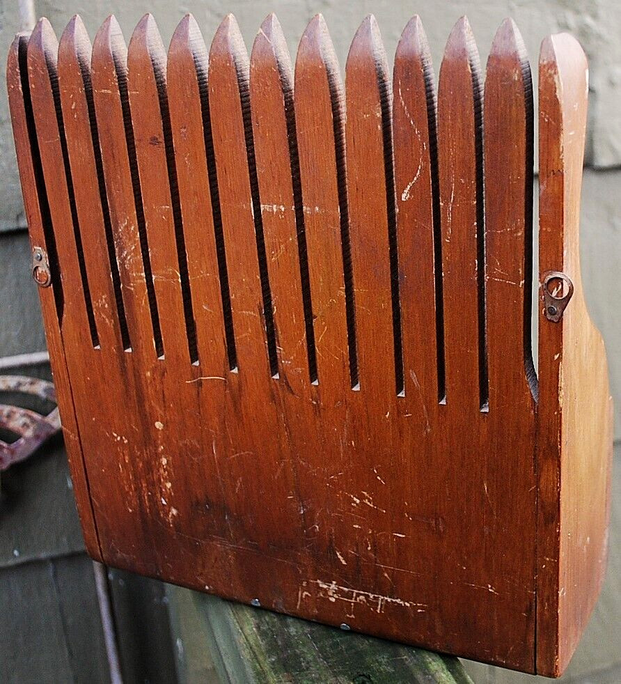Antique Primitive HANDMADE WOOD CRANBERRY/BLUEBERRY HARVESTING SCOOP Rake Box VG