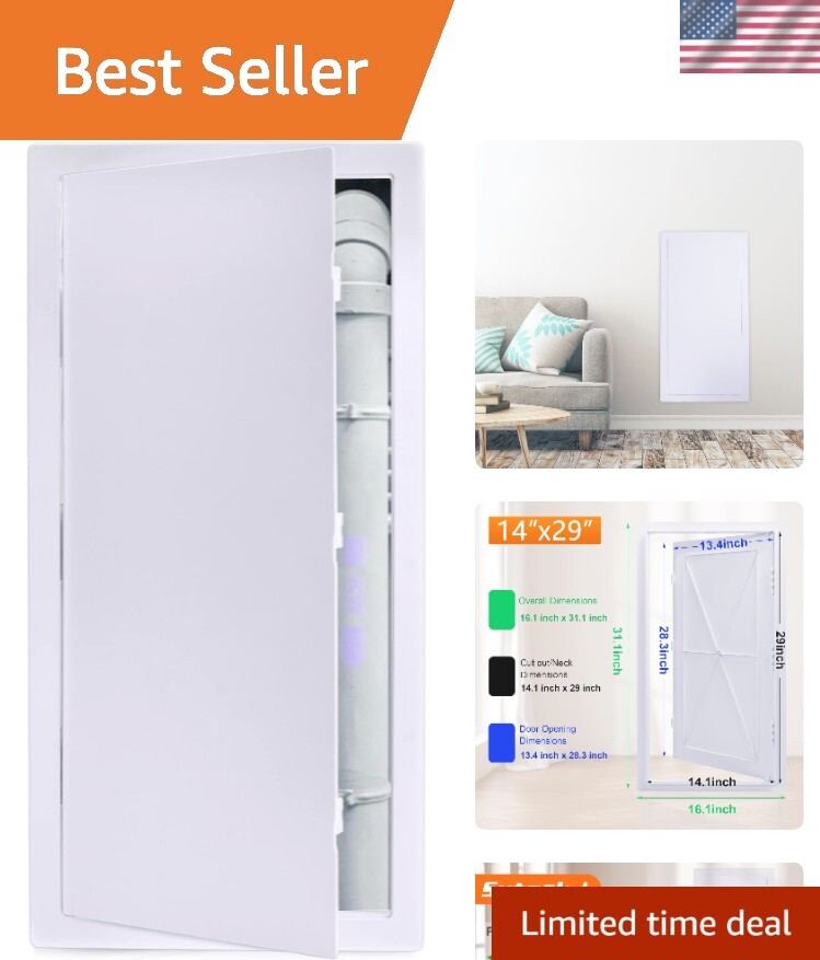 14 x 29 Inch Modern Plastic Access Panel - Easy Install Drywall Access Door