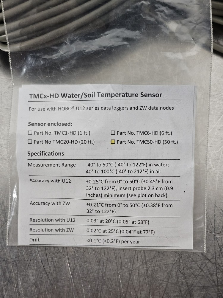 Onset HOBO TMC50-HD Water/Soil Temperature Sensor