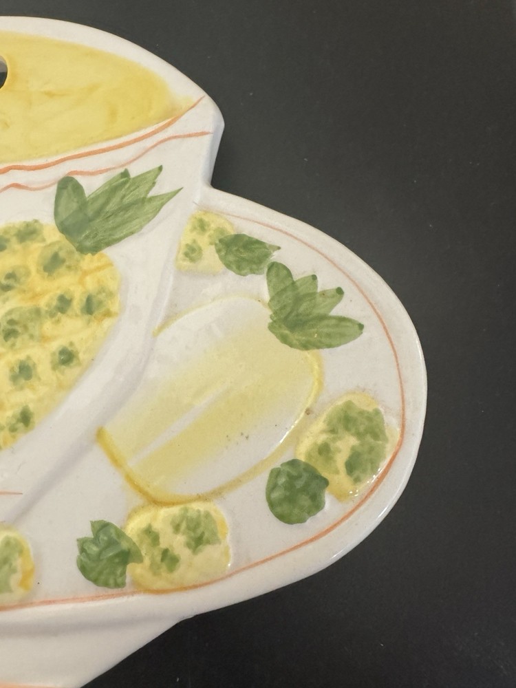 Ceramic Hanging Trivet - Pineapple Tea Cup And Plate