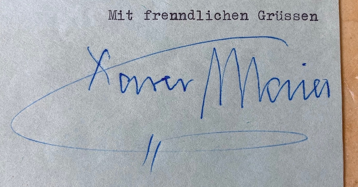 RARE! HINDENBURG DISASTER HEAD CHEF ' XAVER MAIER ' AUTOGRAPHED TYPED LETTER