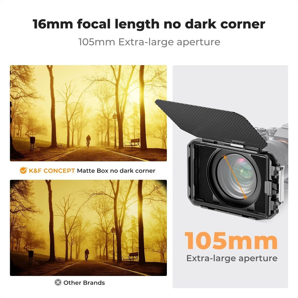 Professional DSLR Matte Box Featuring Expandable Design and Protective Pouch