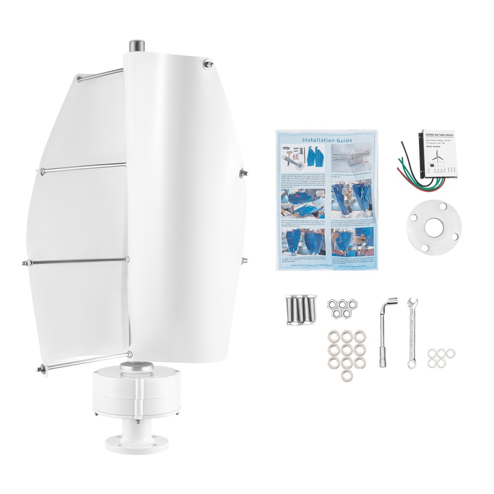 100W Vertical Axis Wind Turbine with Helical Design and Controller