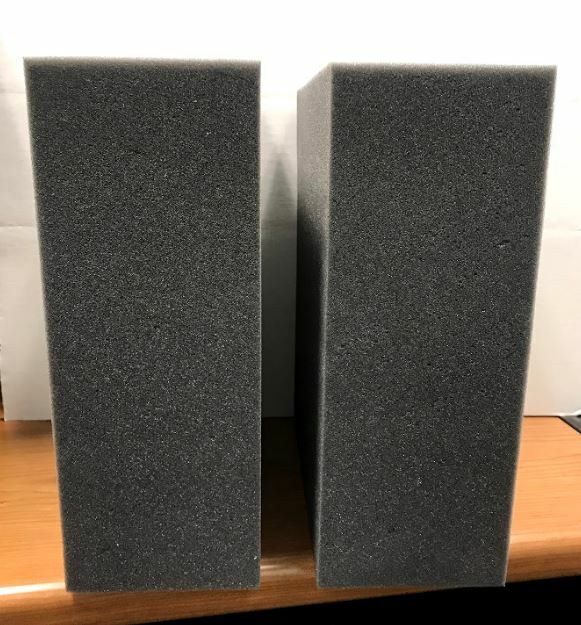2 Firm High Density Charcoal Foam Blocks for Packing Shipping 12" x 9.5" x 4.5"