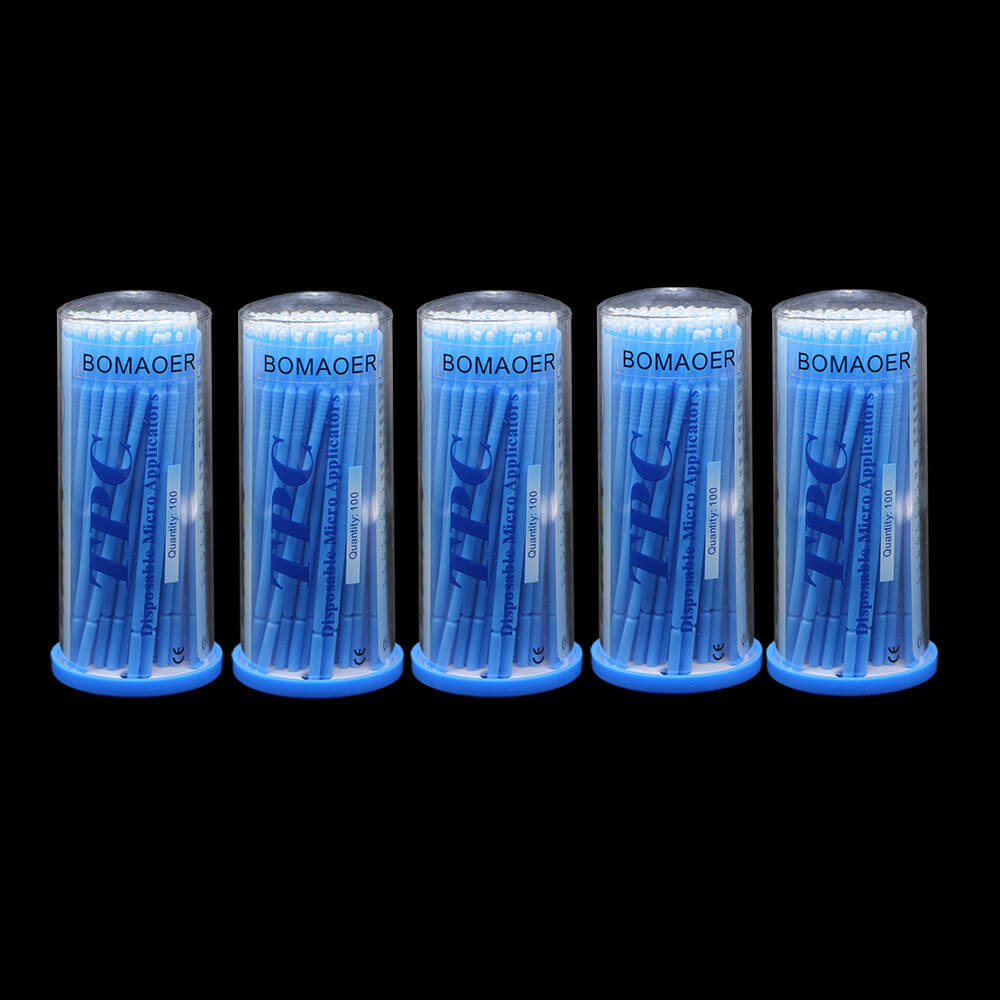 100Pcs/bottle Dental Bendable Disposable Blue Fine Micro Applicator Brush