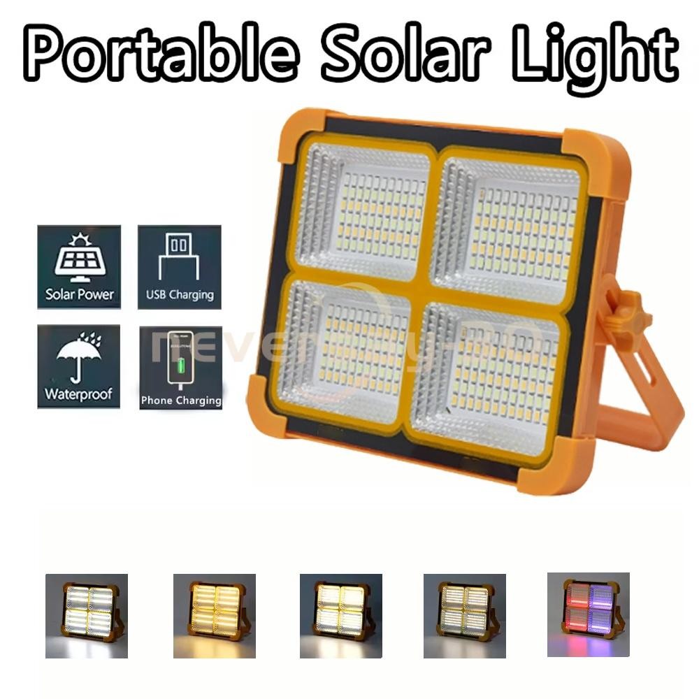 Portable LED Solar Work Light USB Rechargeable Emergency Worklight Security Lamp
