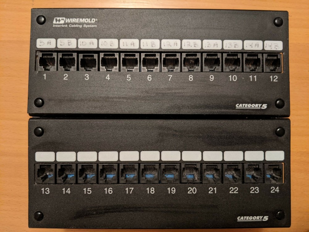 Wiremold Interlink Cabling System 24 Port Category 5 Patch Panel JP24 845EA5L