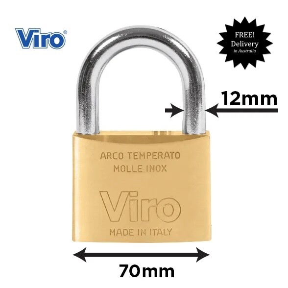Viro 70mm Brass Bodied Padlock-FREE POST