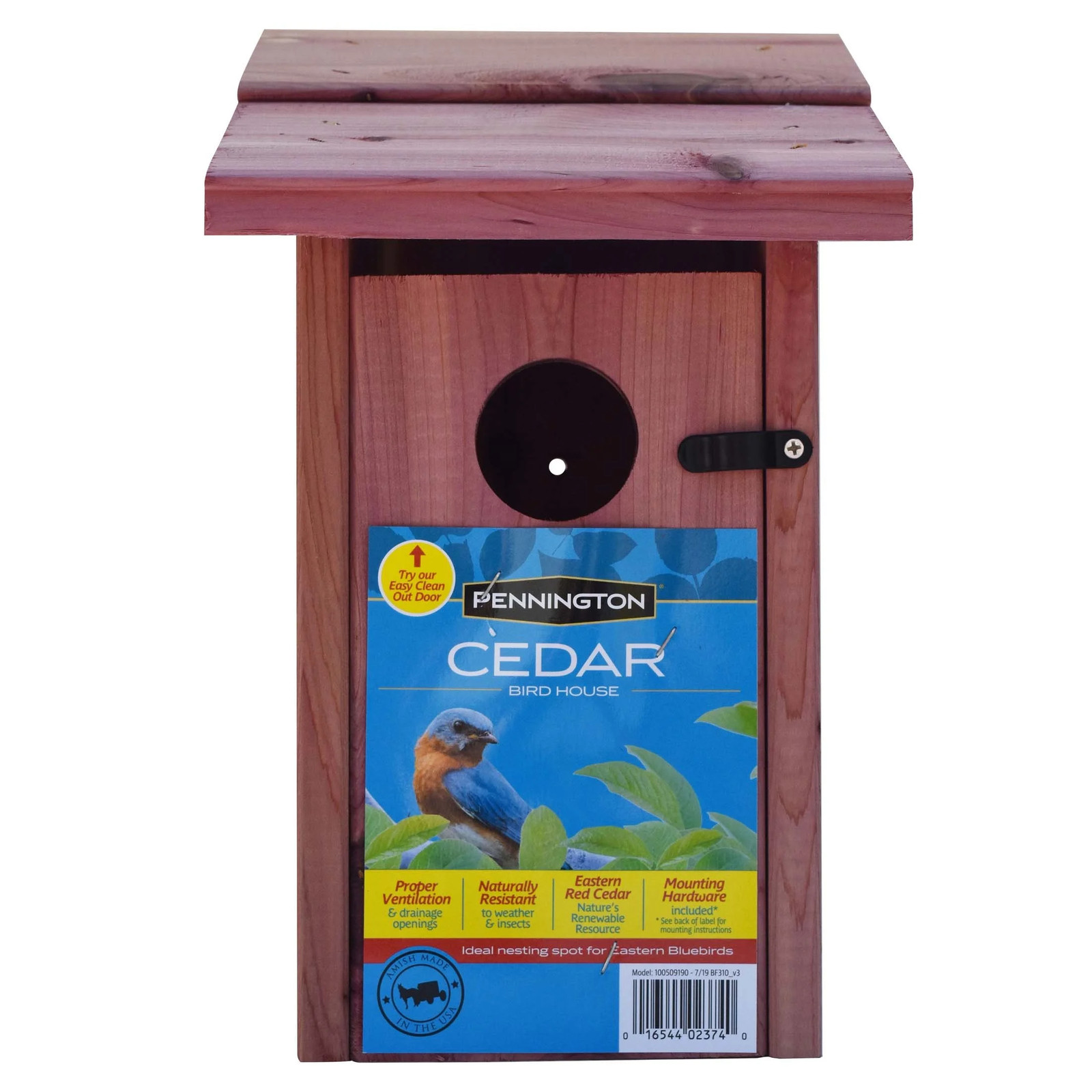 Red Cedar Bluebird Wild Bird House, 1 Pack