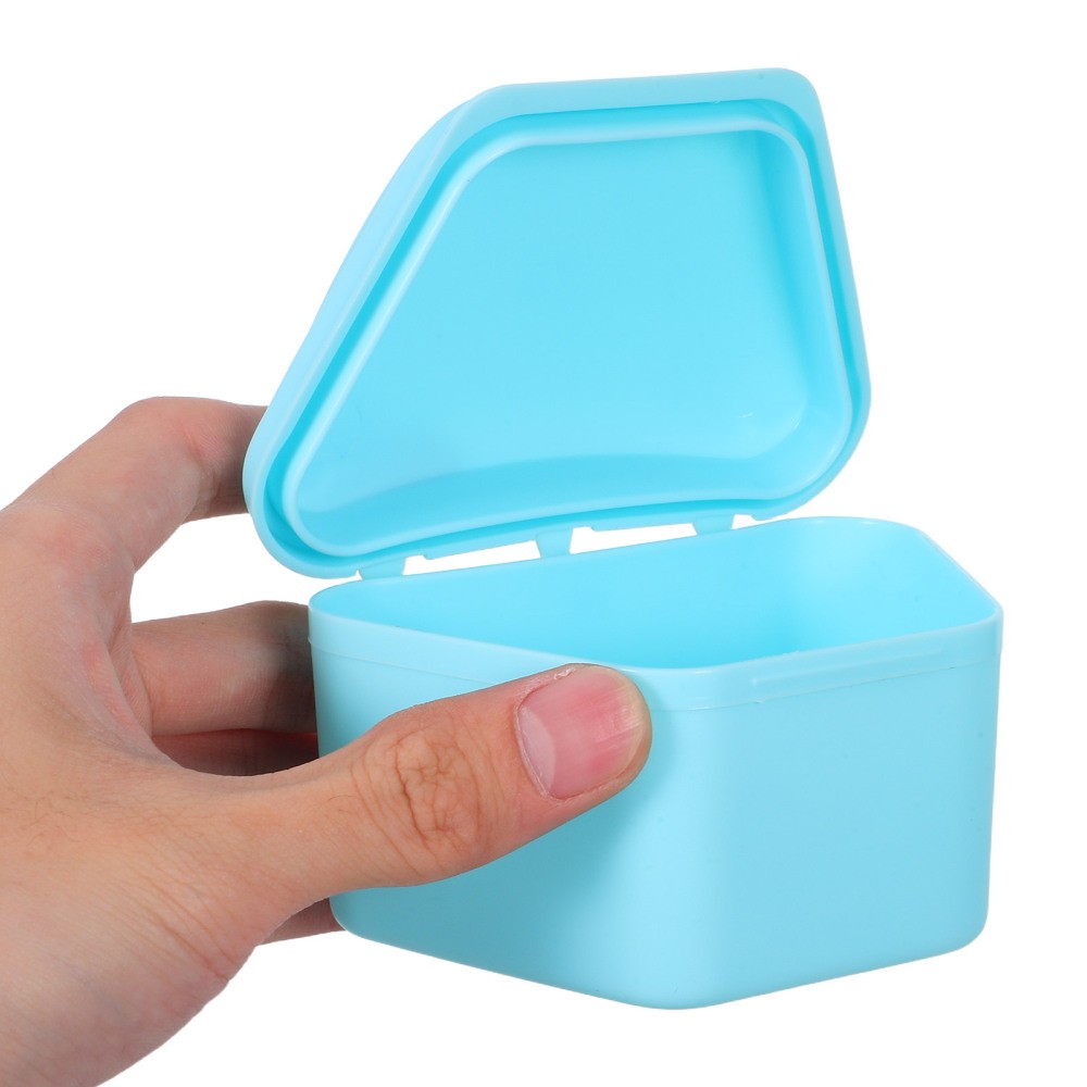 4 Pcs Portable Dentures Box Storage Case Soaking Container Holder Retainer