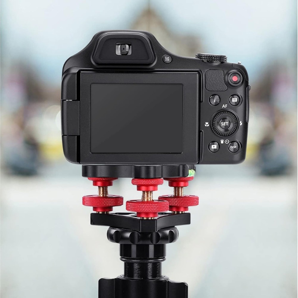 LP-64 Camera Tripod Head Leveling Base Triple-wheel Precision Leveler Adapter