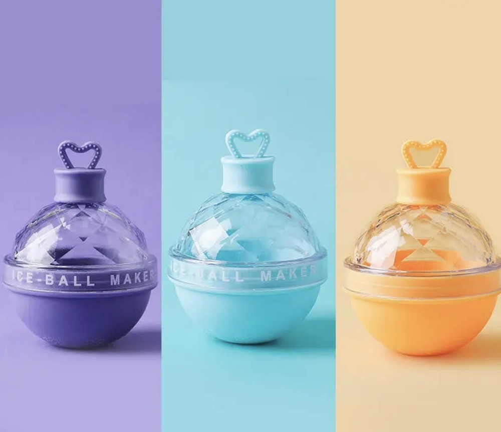 3 Pack Reusable Ice Ball Maker Easy Release Silicone Ice Sphere Mold