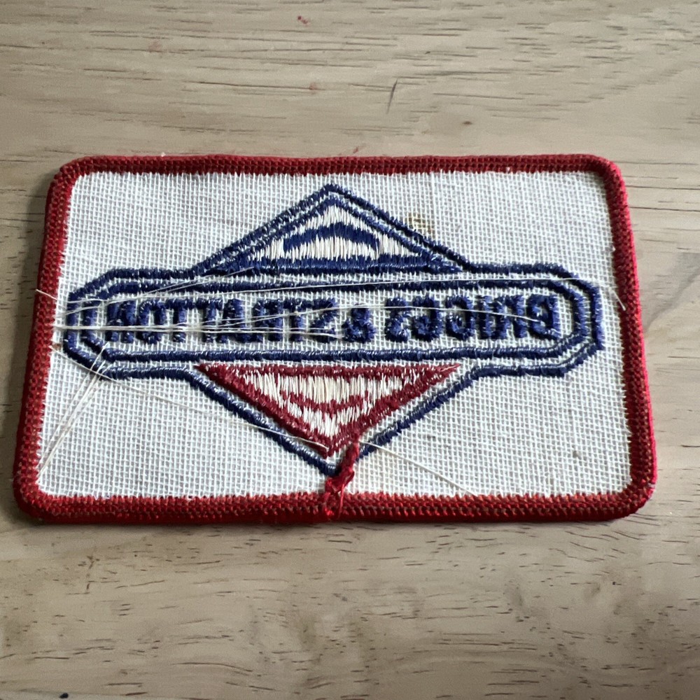 Briggs & Stratton Logo Patch Vintage Blue On Top Red On Bottom