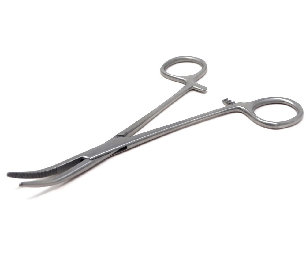 Doll / Bear Restringing & Stuffing Half Serrated Hemostat Curved Forceps 5.5"