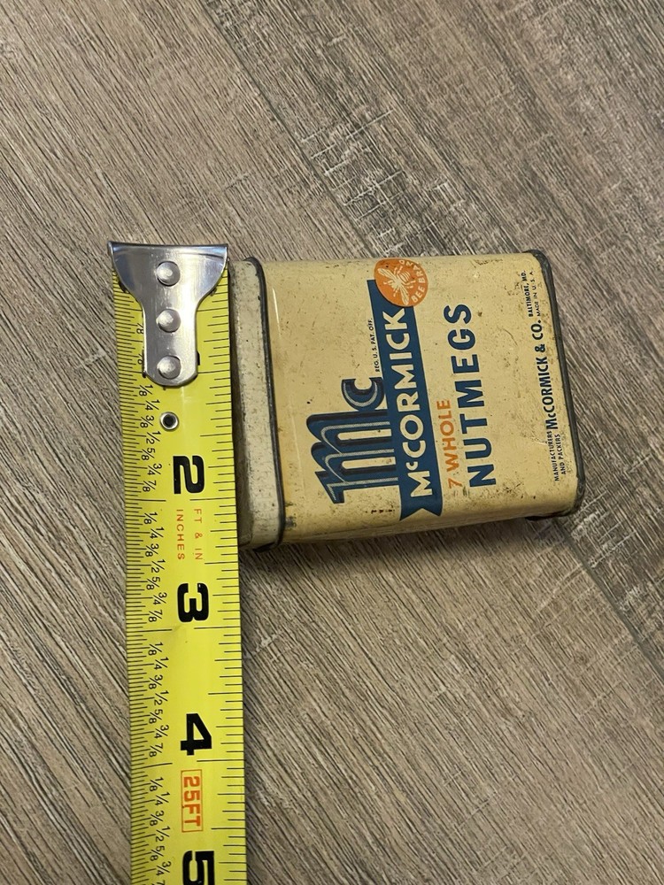 VINTAGE Mccormick Whole NUTMEG TIN Baltimore