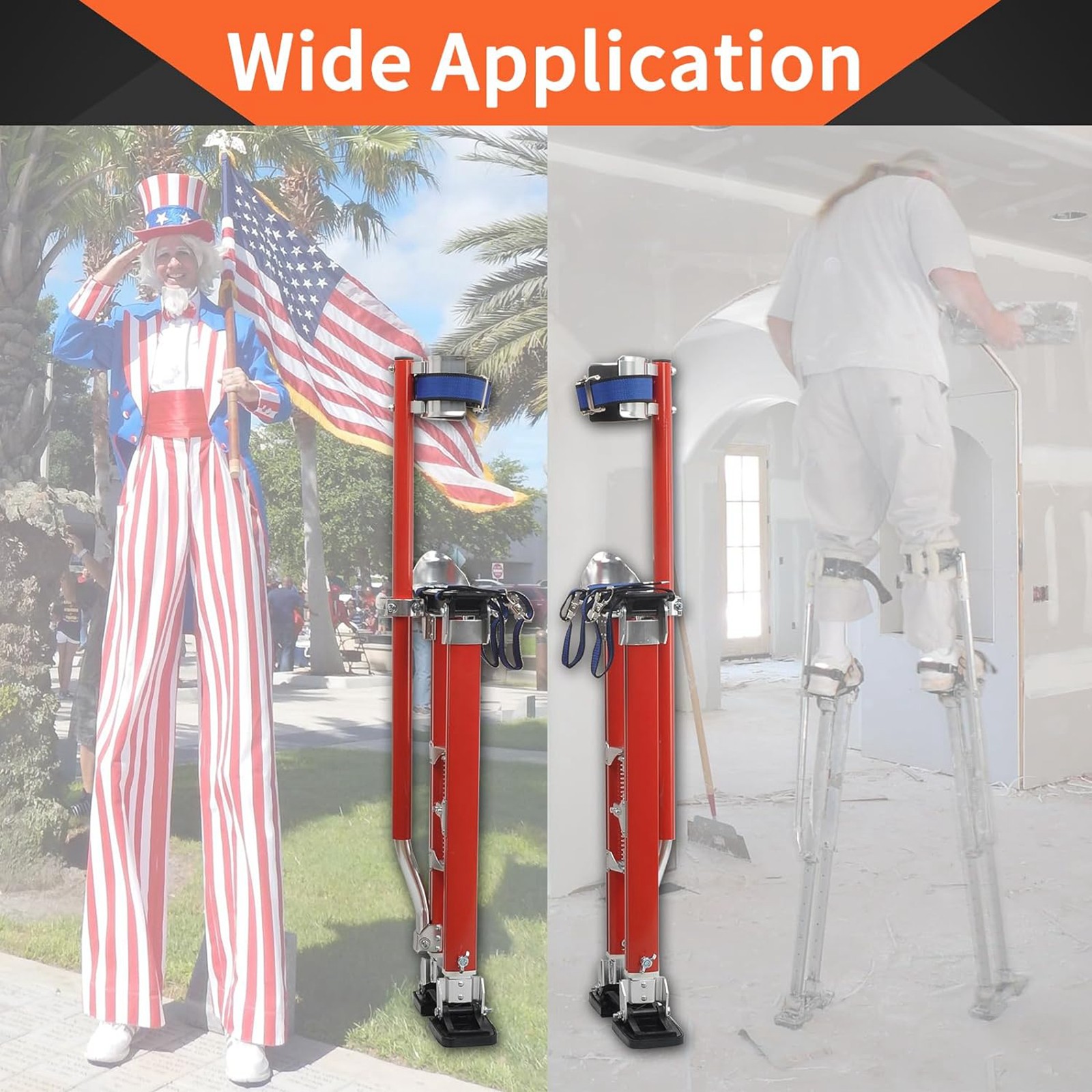 Drywall Stilts 24''-40''Inch Red Aluminum Tool Stilt For Painting Painter Taping