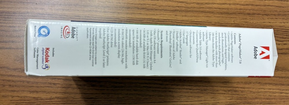 Adobe PageMaker 7.0 Education Version for Macintosh MAC 2 Disc Set with Serial #