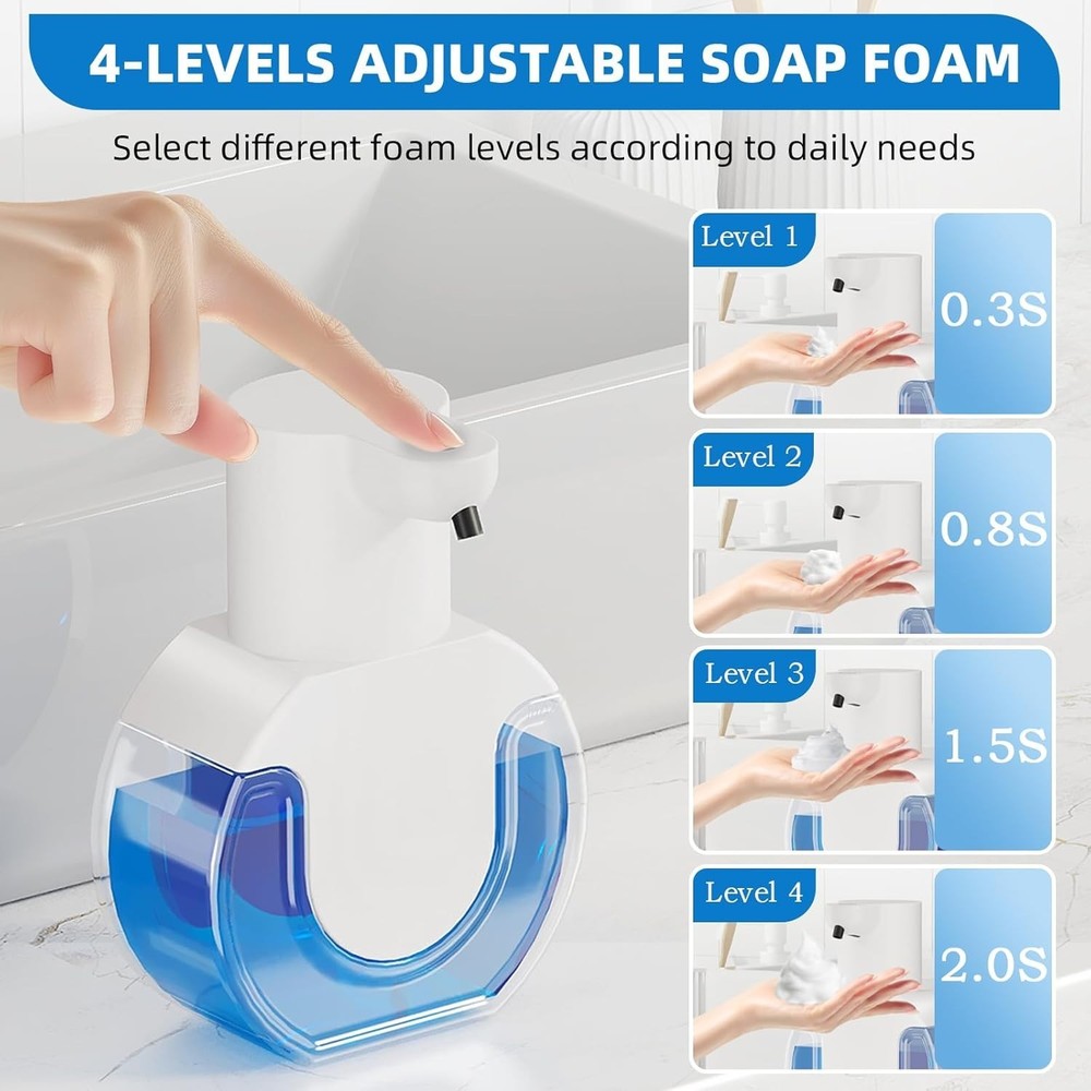 Automatic Soap Dispenser Touchless,Rechargeable Foaming Soap Dispenser,15oz/4...