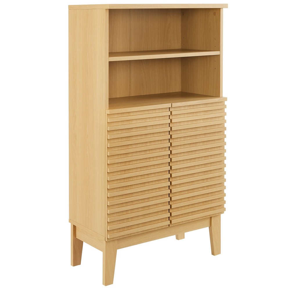Render Freestanding Bathroom Storage Cabinet in Oak