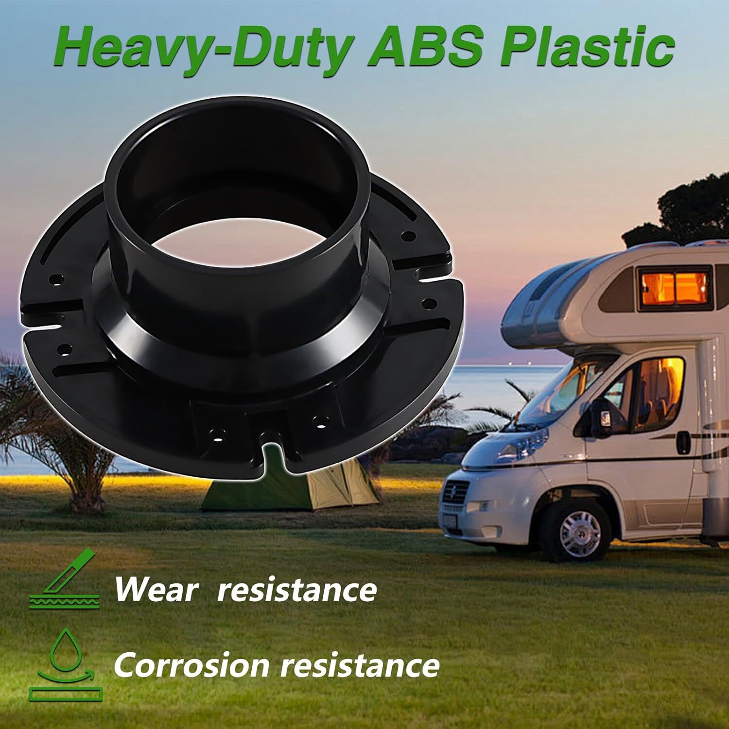 3" Socket Floor Flange RV Toilet Flange for Gravity Discharge Toilets