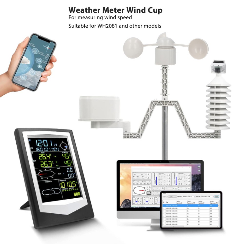 3 Cup Wind Gauge Sensor Meteorological Measuring Low Resistance Replacement
