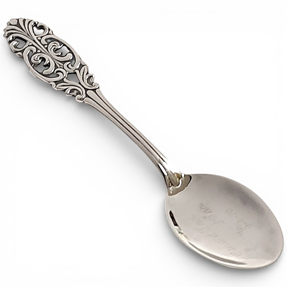 1970 Presentation Spoon Engraved Names / Date Heavy Swedish Silverplate EPNS