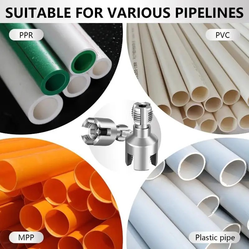 Integrated Internal & External Pipe Threading Tool Steel PVC Pipe Threader Kit