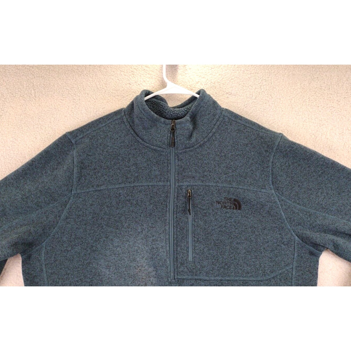 The North Face Mens Fleece Pullover Sweater Blue XL Long Sleeve Quarter Zip